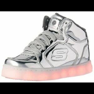Kids Silver Light Up Sketchers